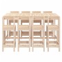 Set de mesa y taburetes altos jardín 9 pzas madera maciza pino en Conjuntos de jardín | Comprar online en Foru.es