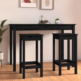 Taburetes altos 2 uds madera maciza de pino negro 40x40x78 cm de vidaXL, Sillas de comedor - Ref: Foro24-822141, Precio: 97,3...