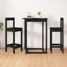 Taburetes altos 2 uds madera maciza pino negro 40x41,5x112 cm de vidaXL, Sillas de comedor - Ref: Foro24-822146, Precio: 107,...