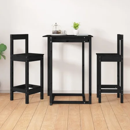 Taburetes altos 2 uds madera maciza pino negro 40x41,5x112 cm de vidaXL, Sillas de comedor - Ref: Foro24-822146, Precio: 86,9...