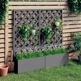 Jardineras con enrejado 2 unidades WPC gris 65x33x135 cm en Macetas y jardineras | Comprar online en Foru.es