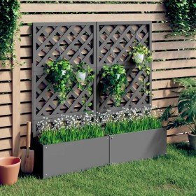 Jardineras con enrejado 2 unidades WPC gris 65x33x135 cm en Macetas y jardineras | Comprar online en Foru.es