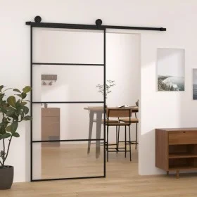 Puerta corredera set herrajes vidrio ESG aluminio 102,5x205 cm de vidaXL, Puertas para el hogar - Ref: Foro24-3152150, Precio...