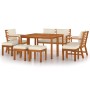 Juego comedor jardín con cojines 9 piezas madera maciza acacia en Conjuntos de jardín | Comprar online en Foru.es