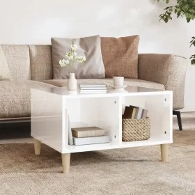 Mesa de centro madera contrachapada blanco brillo 60x50x36,5 cm de vidaXL, Mesas de centro - Ref: Foro24-821030, Precio: 51,4...