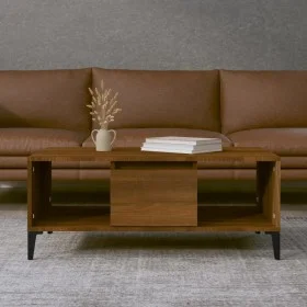 Mesa de centro madera contrachapada marrón roble 90x50x36,5 cm de vidaXL, Mesas de centro - Ref: Foro24-821075, Precio: 49,21...
