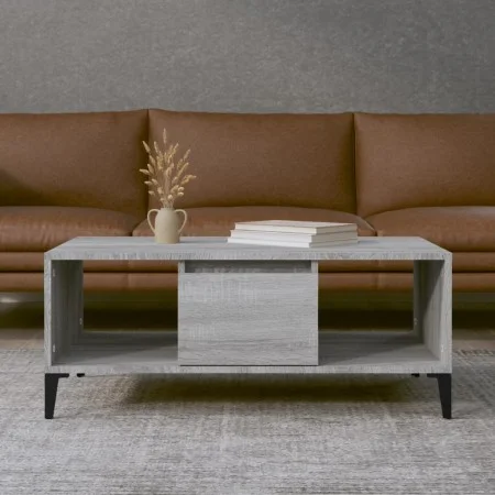 Mesa de centro madera contrachapada gris Sonoma 90x50x36,5 cm de vidaXL, Mesas de centro - Ref: Foro24-821074, Precio: 69,74 ...