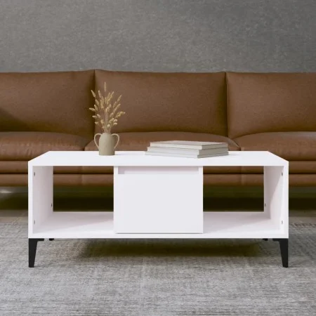 Mesa de centro madera contrachapada blanco 90x50x36,5 cm de vidaXL, Mesas de centro - Ref: Foro24-821068, Precio: 48,88 €, De...