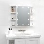 Mueble con espejo y luces LED blanco brillante 70x16,5x60 cm de vidaXL, Tocadores de baño - Ref: Foro24-808879, Precio: 88,90...