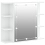 Mueble con espejo y luces LED blanco brillante 70x16,5x60 cm de vidaXL, Tocadores de baño - Ref: Foro24-808879, Precio: 88,90...