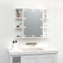 Mueble con espejo y luces LED blanco brillante 70x16,5x60 cm de vidaXL, Tocadores de baño - Ref: Foro24-808879, Precio: 88,90...