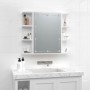 Mueble con espejo y luces LED blanco brillante 70x16,5x60 cm de vidaXL, Tocadores de baño - Ref: Foro24-808879, Precio: 88,90...