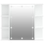Mueble con espejo y luces LED blanco brillante 70x16,5x60 cm de vidaXL, Tocadores de baño - Ref: Foro24-808879, Precio: 88,90...