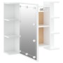 Mueble con espejo y luces LED blanco brillante 70x16,5x60 cm de vidaXL, Tocadores de baño - Ref: Foro24-808879, Precio: 88,90...