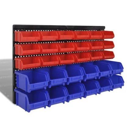 Wall garage storage boxes 30 pcs blue and red by vidaXL, Tool cabinets - Ref: Foro24-140761, Price: 47,92 €, Discount: %