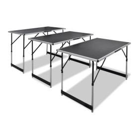 Mesas de empapelar plegables de altura ajustable 3 unidades de vidaXL, Mesas plegables - Ref: Foro24-140641, Precio: 124,81 €...