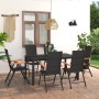 Juego de comedor para jardín 7 piezas negro y marrón de vidaXL, Conjuntos de jardín - Ref: Foro24-3060085, Precio: 612,01 €, ...