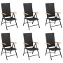 Juego de comedor para jardín 7 piezas negro y marrón de vidaXL, Conjuntos de jardín - Ref: Foro24-3060085, Precio: 612,01 €, ...