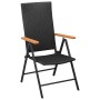 Juego de comedor para jardín 7 piezas negro y marrón de vidaXL, Conjuntos de jardín - Ref: Foro24-3060085, Precio: 612,01 €, ...