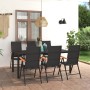 Juego de comedor para jardín 7 piezas negro y marrón de vidaXL, Conjuntos de jardín - Ref: Foro24-3060086, Precio: 657,05 €, ...