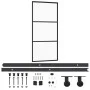 Puerta corredera con herrajes ESG vidrio y aluminio 90x205 cm de vidaXL, Puertas - Ref: Foro24-3081941, Precio: 243,75 €, Des...