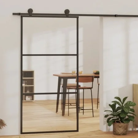 Schiebetür mit ESG-Glas und Aluminiumbeschlägen 102x205 cm von vidaXL, Türen - Ref: Foro24-3081943, Preis: 284,99 €, Rabatt: %