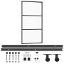 Puerta corredera con herrajes ESG vidrio y aluminio 102x205 cm de vidaXL, Puertas - Ref: Foro24-3081943, Precio: 255,07 €, De...
