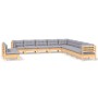 Juego de muebles de jardín 11 pzas y cojines madera maciza pino de vidaXL, Conjuntos de jardín - Ref: Foro24-3096850, Precio:...