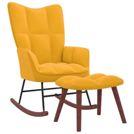 Rocking chair with footrest mustard yellow fabric by vidaXL, Rocking chairs - Ref: Foro24-328157, Price: 133,22 €, Discount: %