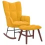 Silla mecedora con reposapiés tela amarillo mostaza de vidaXL, Mecedoras - Ref: Foro24-328157, Precio: 133,22 €, Descuento: %