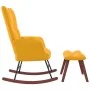 Rocking chair with footrest mustard yellow fabric by vidaXL, Rocking chairs - Ref: Foro24-328157, Price: 133,22 €, Discount: %