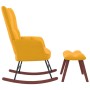 Silla mecedora con reposapiés tela amarillo mostaza de vidaXL, Mecedoras - Ref: Foro24-328157, Precio: 135,54 €, Descuento: %