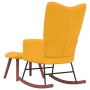 Silla mecedora con reposapiés tela amarillo mostaza de vidaXL, Mecedoras - Ref: Foro24-328157, Precio: 135,54 €, Descuento: %
