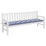 Cojín para banco jardín tela a rayas azul y blanco 200x50x7 cm de vidaXL, Cojines para sillas y sofás - Ref: Foro24-361652, P...