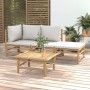 Set de muebles de jardín 4 piezas bambú y cojines gris claro en Conjuntos de jardín | Comprar online en Foru.es