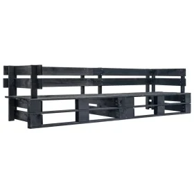 2-seater black wooden pallet garden sofa by vidaXL, garden benches - Ref: Foro24-277416, Price: 137,17 €, Discount: %