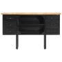 Aparador de madera maciza de mango rugosa y acero 110x30x65 cm de vidaXL, Aparadores - Ref: Foro24-321571, Precio: 137,04 €, ...