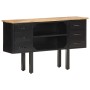 Aparador de madera maciza de mango rugosa y acero 110x30x65 cm de vidaXL, Aparadores - Ref: Foro24-321571, Precio: 137,04 €, ...