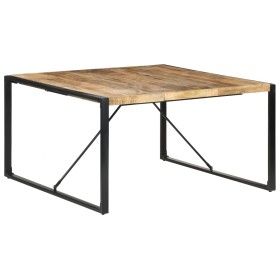 Mesa de comedor madera de mango rugosa 140x140x75 cm de vidaXL, Mesas de cocina y de comedor - Ref: Foro24-321572, Precio: 26...