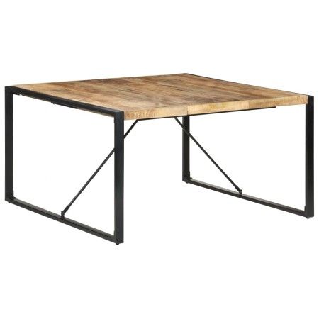 Mesa de comedor madera de mango rugosa 140x140x75 cm de vidaXL, Mesas de cocina y de comedor - Ref: Foro24-321572, Precio: 26...