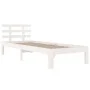 Estructura de cama individual madera maciza blanca 75x190 cm de vidaXL, Camas y somieres - Ref: Foro24-814715, Precio: 73,94 ...