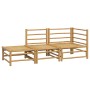Set de muebles de jardín 3 piezas bambú y cojines gris claro en Conjuntos de jardín | Comprar online en Foru.es