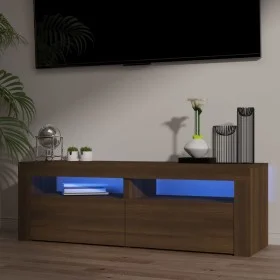 TV cabinet with LED lights oak brown 120x35x40 cm by vidaXL, TV Furniture - Ref: Foro24-815686, Price: 150,68 €, Discount: %