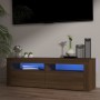 Mueble de TV con luces LED marrón roble 120x35x40 cm de vidaXL, Muebles TV - Ref: Foro24-815686, Precio: 117,90 €, Descuento: %