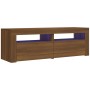Mueble de TV con luces LED marrón roble 120x35x40 cm de vidaXL, Muebles TV - Ref: Foro24-815686, Precio: 117,90 €, Descuento: %