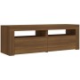 Mueble de TV con luces LED marrón roble 120x35x40 cm de vidaXL, Muebles TV - Ref: Foro24-815686, Precio: 117,90 €, Descuento: %