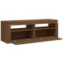 Mueble de TV con luces LED marrón roble 120x35x40 cm de vidaXL, Muebles TV - Ref: Foro24-815686, Precio: 117,90 €, Descuento: %
