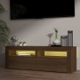Mueble de TV con luces LED marrón roble 120x35x40 cm de vidaXL, Muebles TV - Ref: Foro24-815686, Precio: 117,90 €, Descuento: %