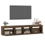 Mueble de TV con luces LED marrón roble 210x35x40 cm de vidaXL, Muebles TV - Ref: Foro24-3152737, Precio: 179,46 €, Descuento: %