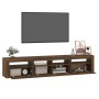 Mueble de TV con luces LED marrón roble 210x35x40 cm de vidaXL, Muebles TV - Ref: Foro24-3152737, Precio: 170,23 €, Descuento: %